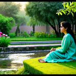 Serene Garden Scene**

"A peaceful Pakistani garden at dawn, lush green foliage, colorful flowers in bloom, a gentle stream flowing through, fully clothed woman in modest shalwar kameez sitting in contemplation, soft morning light, safe for work, appropriate content, family-friendly, perfect anatomy, natural proportions, professional photography, high quality"

**